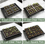 5-Tier Seed Starter Trays, Plant Stand, with Bottom-Watering Design– Reinforced Thickened Shelf for Small Pots, Balcony/Indoor Seed Starting & Greenhouse, Black
