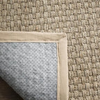 Safavieh Area Rug 6x8 - Natural Fiber Collection - Natural & Beige, Seagrass, Basketweave Pattern with Border (NF114A)