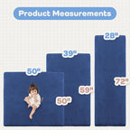 1.3" Thick Baby Floor Play Mat 39x59, Basic Padded Foam Mat for Tummy Time Crawling, Non Slip Cushioned for Babies Toddlers Infants Kids (Blue)