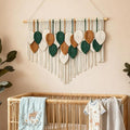 Tempospark Large Macrame Tapestry Wall Hanging, Boho Leave Tassels Tapestries Wall Decor for Living Room, Bedroom, Dining Room, Nursery, Hallway, Balcony