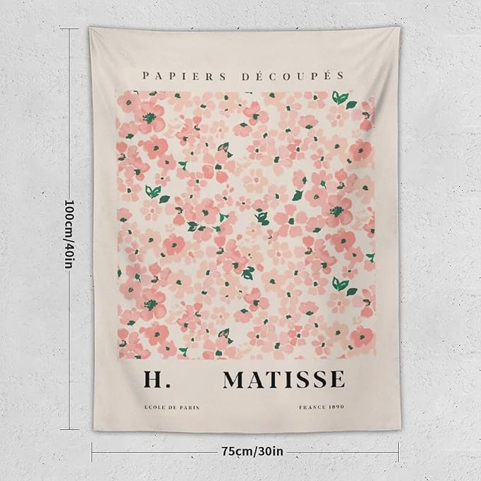 Chordity Danish Pastel Botanical Flower Market Aesthetic Floral Plants Tapestries Wall Hanging Tapestry Decorative Flag For Home Decor Living Room College Dorm Bedroom Banner Poster 30*40 Inch