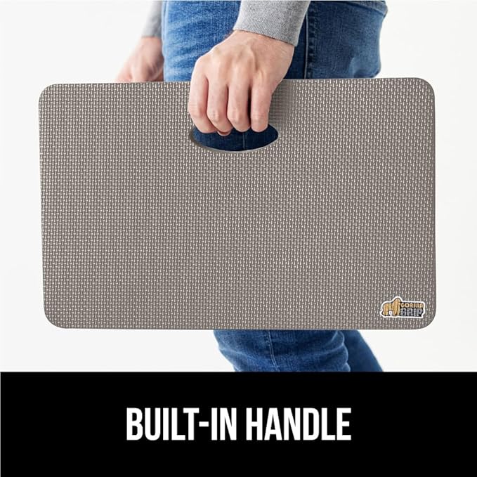 GORILLA GRIP Extra Thick Patent Pending Supportive Foam Kneeling Pad, 2 PK, Large Cushion Knee Pads for Gardening, Baby Bath, Dirt and Water Resistant, Workout and Garden Supplies, 17.5x11, Gray