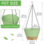 ZMTECH 2 Pack 8 Inch Hanging Planters for Indoor Plants, Modern Green Hanging Planter with Clear Water Window & Removable Tray, Decorative Plant Hanger Indoor for Home & Patio