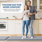 4/5 Inch Thick Kitchen Mat - Cushioned Anti Fatigue Mats for Kitchen Floor - Easy to Clean, Waterproof, Non-Slip Kitchen Rug for Sink, Office, Kitchen (30''x108'' Grey)