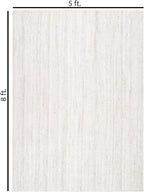 100% Jute Area Rug 5x8 Feet- Braided Design Hand Woven Off-White Natural Fibers Carpet - Home Decor for Living Room Hallways (5' x 8', Off-White)