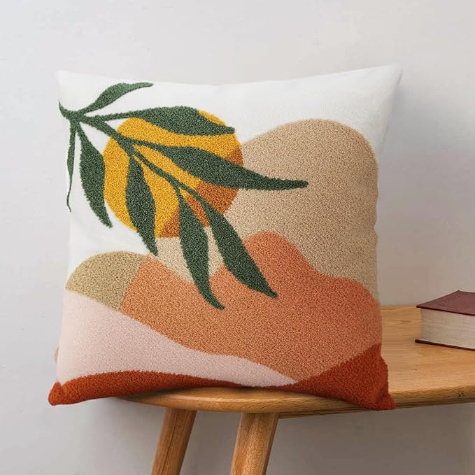 JASEN Abstract Boho Pillow Covers 18x18,Soft Mid Century Mountain Decorative Throw Pillows for Couch Bed Sofa Bedroom Only 1 Pillow Cover