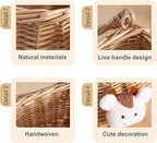 Wicker Hanging Wall Basket, Woven Hanging Basket, Door Baskets for Flowers Front Door, Wall Organizer for Entryway, Kitchen, Living Room, Garden, Farmhouse Decor (Original)