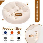 4Pcs Floor Pillows for Adults, Meditation Cushions, Large Round Sitting Cushion Living Room Memory Foam Pillow for Sitting(4, Beige, 22x22x6 Inch)