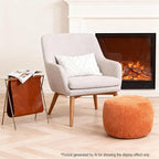 Unstuffed Ottoman Pouf Cover, Foot Rest Cover, Bean Bag Chair Cover (Orange)