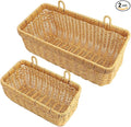 AceList Wall Hanging Basket, Boho Style Hand-Woven Hanging Storage Baskets - Set of 2, Ideal for Boho Room Decor, Kitchen, Garden, and Living Room