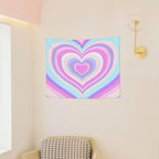 Ochori Bright Heart Neon Tapestry 29x37 In Aesthetic Wall Hanging Decorative Tapestries Cute Preppy Banner For Teen Girl Bedroom College Dorm Home Living Room Party Decor