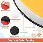 Costzon 6-Piece 14 inch Kids Floor Cushion, 2.5" Thick Waterproof Daycare Preschool Round Foam Cushion with Handle for Toddlers, Soft Flexible Seating for Classroom, Home, Kindergarten or Nursery