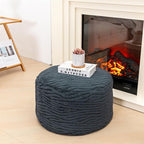 Unstuffed Pouf Ottoman Cover Handmade Footstool Ottoman Storage Solution Floor Pouf Footrest Cushion 20 Diameterx12Height Inches for Living Room Wedding Bedroom Gray No Filler