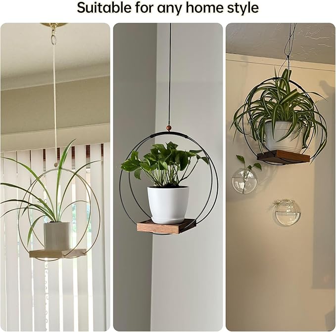 Hanging Planters for Indoor Plants - Plant Hanger Outdoor Pack of 2, Metal Plant Hanger Mid Century, Hanging Wall Ceiling Window, Gift for Mom, Plant Lovers, Housewarming
