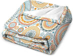 Boho Floral Throw Blanket Abstract Mid Century Mandala Bohemian Blanket for Sofa Bed Couch Chair Or Dorm 40"x50"