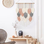 Alynsehom Macrame Wall Hanging, Boho Woven Tapestry, Chic Modern Bohemian Handmade Leaf Feather Wall Art Home Decor for Apartment Dorm Living Room Bedroom Nursery Backdrop(23.6" W X 29.5" L)