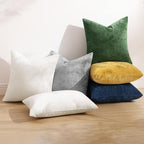 decorUhome Chenille Grey Spring Euro Sham Throw Pillow Covers 24x24 Inch Set of 2, Decorative Soft Couch Pillow Covers Solid Dyed Accent Farmhouse Neutral Square Pillow Cases for Sofa