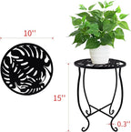 TLBTEK 2 pcs 10 inch Round Indoor Planter Stand,Metal Plant Stands Outdoor ,Modern Flower Pot Stand Holder Rack Display for Home,Kitchen,Patio,Garden, Corner, Balcony and Bedroom