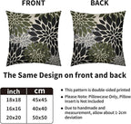 Black Olive Green Pillow Covers 16X16 Inch Set of 2, Spring Summer Floral Dahlia Flower Cream Decorative Throw Pillow Covers Outdoor Modern Farmhouse Cushion Case for Home Couch Sofa Bed Decor
