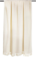 DII Modern Zig Zag Throw Blanket Woven Cotton, Hand-Knotted 2.5" Fringe, 50x60, Natural