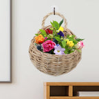 DOITOOL Rattan Woven Hanging Basket: 2PCS Wicker Wall Planter Woven Hanging Storage Basket Wall Flower Holders Indoor Outdoor Bohemia Planter