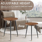 Plant Stand Indoor,Mid Century Wood Plant Stand Plant Table for Flower Pots,Heavy Duty Metal Tall Plant Holder, Modern Home Decor Small Round Side End Table 2 Pack (11.8"x16")