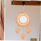 Bohemian Mirror Wall Decor Rustic Rope Woven Mirror for Bedroom Boho Style
