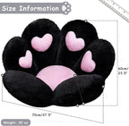 Cat Paw Cushion Kawaii Office Chair Cushion Comfy Plush Gaming Chair Cushion Kawaii Seat Cushion for Girl, Cute Gaming Accessories Room Bedroom Decorate 28"x 24" (Black)