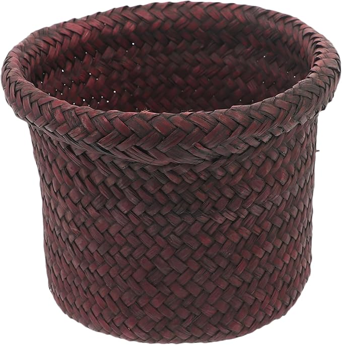 1Pc Seaweed Woven Plant Holder Natural Seagrass Pot Container for Indoor Plants Handcrafted Design Versatile Basket for Home Decor