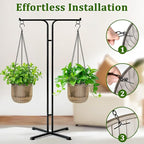 Halatool 2 Pack Self Watering Hanging Planters for Indoor Plants- 6.5 Inch Outdoor Hanging Flower Pots with 2 Metal Chains for Garden Home Wall Decor (Starry Gray)