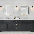 WallBeyond 28 inch Round Mirror Gold Large Circle Wall Mirror for Bathroom with Metal Framed, Round Wall Mirror for Wall Decor, Vanity, Entryway Living Room