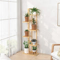 Laiensia Bamboo Plant Stand Rack 6 Tier,Multiple Stand Holder Shelf Rack, Indoor&Outdoor Planter Display Shelves for Patio Garden, Living Room, Corner Balcony and Bedroom,Wood Color