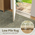 Entryway Rug Door Mat, Washable Samll 2x3 Rug, Boho Front Door Mat, Non Slip Area Rugs, Low Pile Throw Accent Entry Carpet for Indoor Entrance, Bathroom and Kitchen(Olive/Brown 2x3ft)
