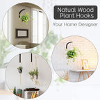 Juexica 4 Pcs Plant Hanger Wooden, 8 Inch Hanging Plant Hooks for Indoors and Outdoor, Wall Mounted Hanging Hook Brackets for Planters Lanterns Wind Chimes and Bird Feeders Patio Decor(Black)