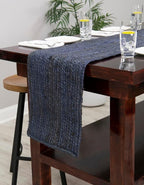 Unique Loom Braided Jute Collection Area Rug - Dhaka (1' 2" x 8' Table Runner, Navy Blue)