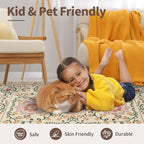Door Mat Floral Entryway Rug, Washable Samll 2x3 Rugs, Boho Yellow Front Door Mats, Non Slip & Low Pile Throw Accent Carpet for Indoor Entrance, Bathroom and Kitchen(Yellow 2x3ft)