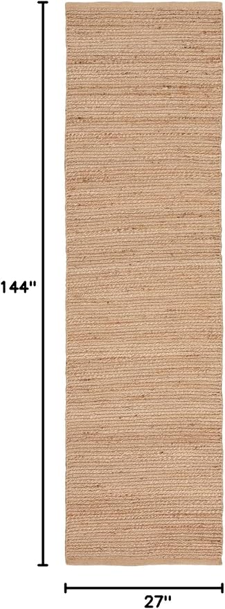 Nourison Home Natural Jute Natural 2'3" x 12' Area Rug - Easy Clean, Non Shedding, Bed Room, Living Room, Dining Room, Kitchen (12' Runner)