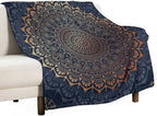 Boho Flower Throw Blanket Mandala Bohemian Aesthetic Paisley Hippie Blanket for Sofa Bed Couch Chair Or Dorm 40"x50"