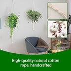 6pcs Macrame Hanging Baskets | Cotton Rope Hanging Basket for Plants | Boho Decorative Cotton Rope Hanging Basket for Flower Pots and Plants 80/90/100cm