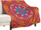 Mandala Throw Blanket Indian Abstract Hippie Bohemian Art Floral Texture Pattern Blanket for Sofa Bed Couch Chair Or Dorm 50"x60"