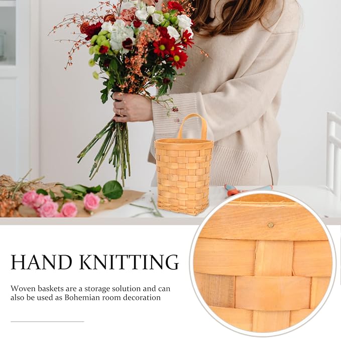 UPKOCH Woven Storage Baskets for Wall Hanging Honey Organizer Nordic Style Decorative Basket for Closet Door Wall Storage