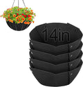 4pcs 14in Thick Felt Hanging Basket Liners - Heavy-Duty 400GSM Non-Woven Fabric Round Planter Liner for Garden Wall Flower Hanging Baskets, Replacement for Coco Fiber Liner