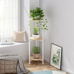 Plant Stand Indoor Corner Tall 3 Tier Metal Modern Flower Storage Plant Shelf Holder for Living Room Balcony Garden, White (3 Tier-White Round)