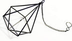 Air Plants Hanging Holders Indoor Small Metal Airplants Rack Hanger Himmeli Geometric Planter Tillandsia Air Ferns Display with Chains 6 Pcs Black Diamond Shape …