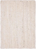 Unique Loom Braided Jute Collection Area Rug - Dhaka (2' x 3' 1" Rectangle, White)