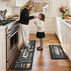 KIMODE Anti Fatigue Kitchen Mat 2PCS,Non Slip Waterproof Kitchen Rugs,Farmhouse Grey Kitchen Mat for Floor,Cushioned Comfort Foam Standing Mat for Home,Laundry,Sink,Desk