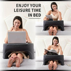Reading Pillow, Lap Desk, Laptop Pillow for Lap, Large Gaming Pillow for Reading, Working, Gaming or Sitting in Bed Floor Couch(Dark Grey)