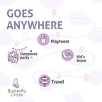 Butterfly Craze Floor Pillow Case, Mattress Bed Lounger Cover, Polka Purple, Queen Size - Cozy Seating Solution for Kids & Adults, Recliner Cushion, for Reading, TV Time (Pillow Not Included)