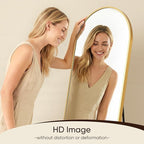 Antok 86" x46” Arched Full Length Floor Mirror, Gold Aluminum Frame, Free Standing/Wall Mount/Leaning for Bedroom, Living Room, Dressing Room