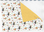 Spring Animals Baby Blankets for Girl Boy Raccoon Fox Deer Bird Snails Floral Leaves Soft Mink Dotted Backing Double Layer Swaddle Blanket for Toddler Nursery Forest Animal Bed Blanket 30x40